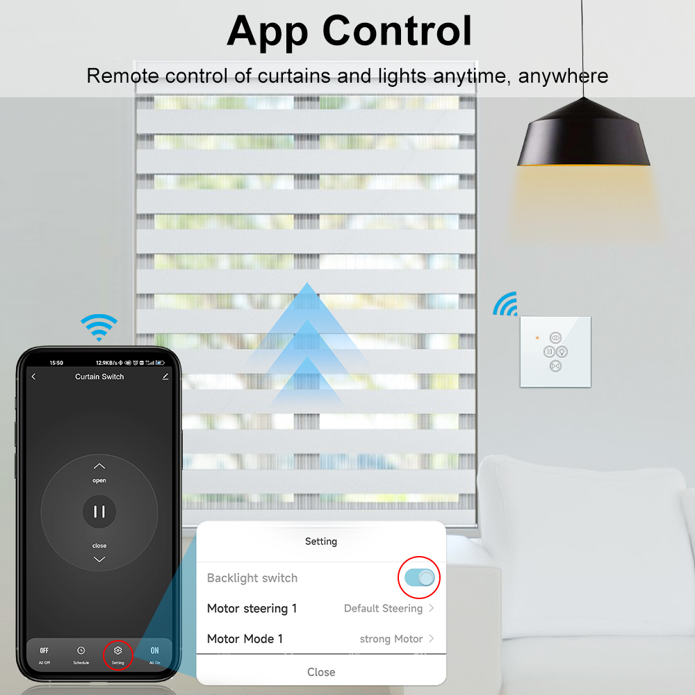 Tuya WiFi Curtain Light Switch for Roller Shutter Blinds App Remote Control Google Home Alexa Timer Automation DIY