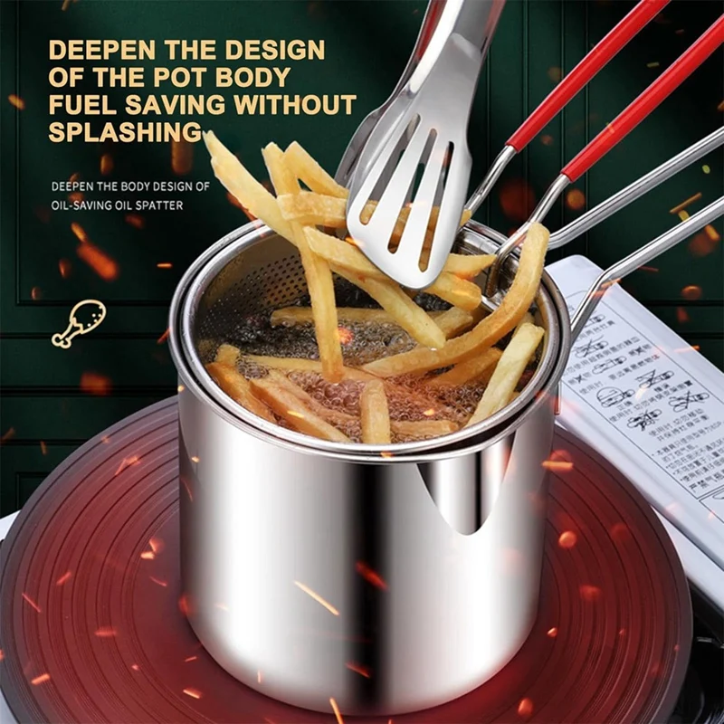 Frying Pot Deep Fryer Pot With Basket Stainless Steel Deep Fryer For Frying Fish Shrimp Chicken And Fries
