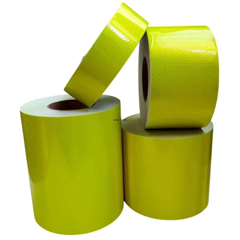 5cm/10cm/15cm/20cm*5M Fluorescent-Yellow Reflective Adhesive Sheetings Waterproof Reflectors Tape Warning Safety Sticker For Car