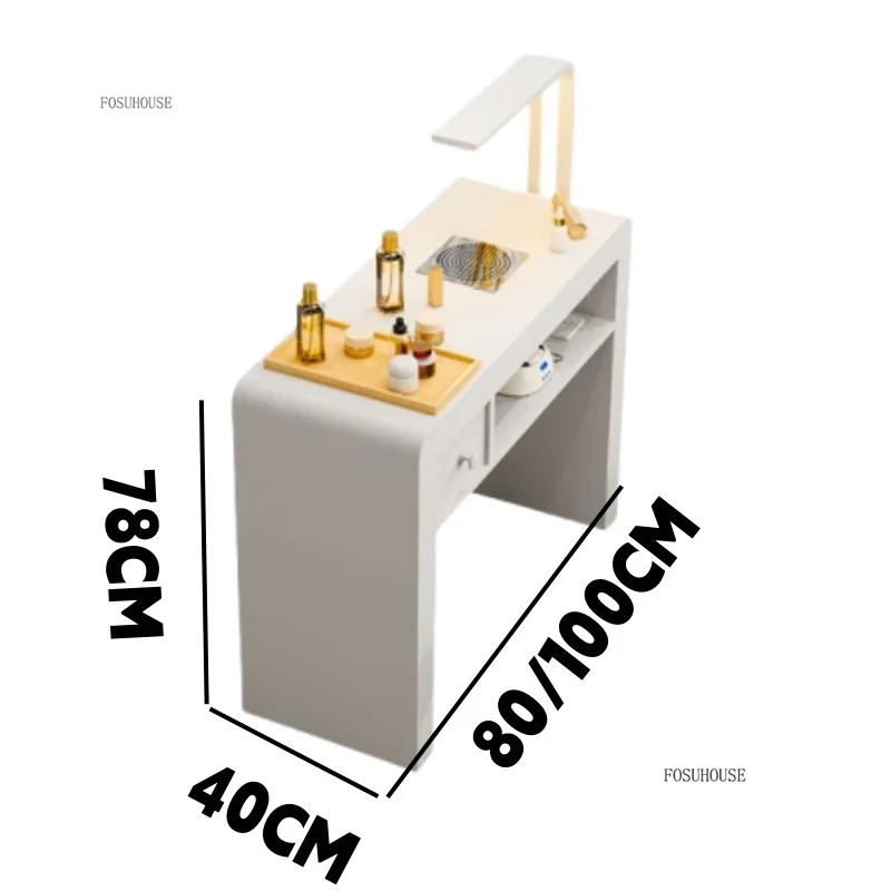 Modern Professional Manicure Table with Vacuum Cleaner Single Double Light Luxury Nail Table Commercial Manicure Tables
