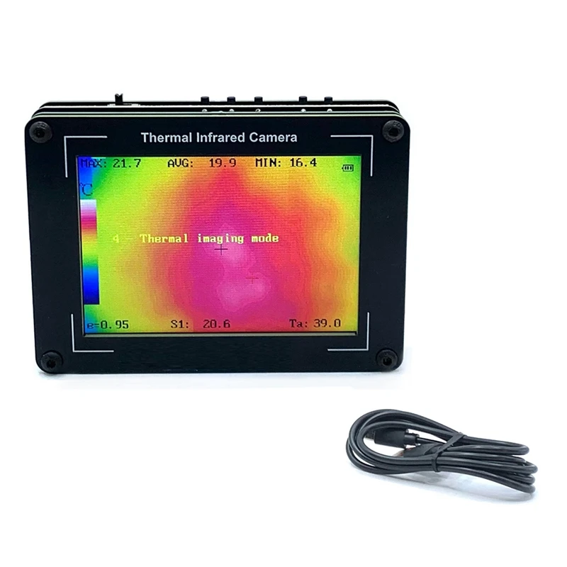 ABMR-OVMLX alat pencitraan termal berkinerja tinggi dengan Sensor MLX90640 canggih, kamera cahaya tampak OV2640, Mode fusi, 3.5 inci