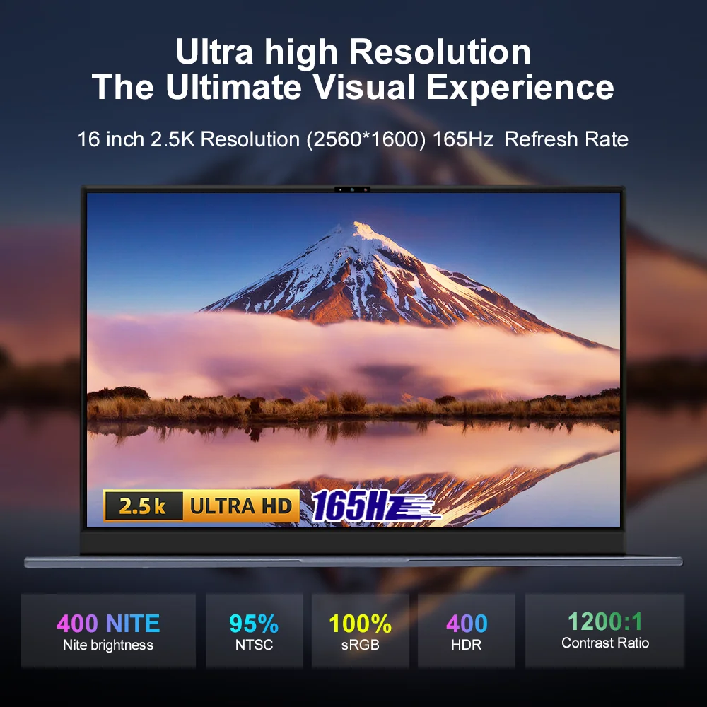 Ninkear N16 Pro Laptop 32GB 1TB 13th Intel i7-13620H 16'' 2.5K IPS 120Hz Computador para jogos 57.75Wh Notebook com desbloqueio por impressão digital