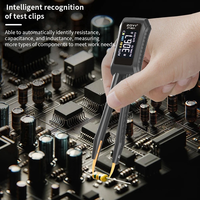 FULL-ZOYI ZT-MD1 ดิจิตอลสมาร์ท Tweezer LCR SMD ESR เครื่องทดสอบความต้านทานความจุตัวเหนี่ยวนําไดโอดทดสอบการแก้จุดบกพร่องซ่อมเครื่องมือ
