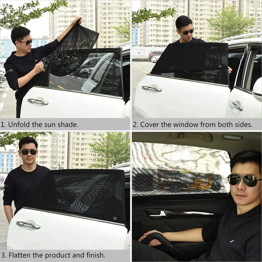 ม่านบังแดดรถยนต์ Universal ม่านบังแดดด้านข้าง SUV ผ้าม่านป้องกันยุงตาข่ายสุทธิม่านบังแดดอุปกรณ์เสริมอัตโนมัติ