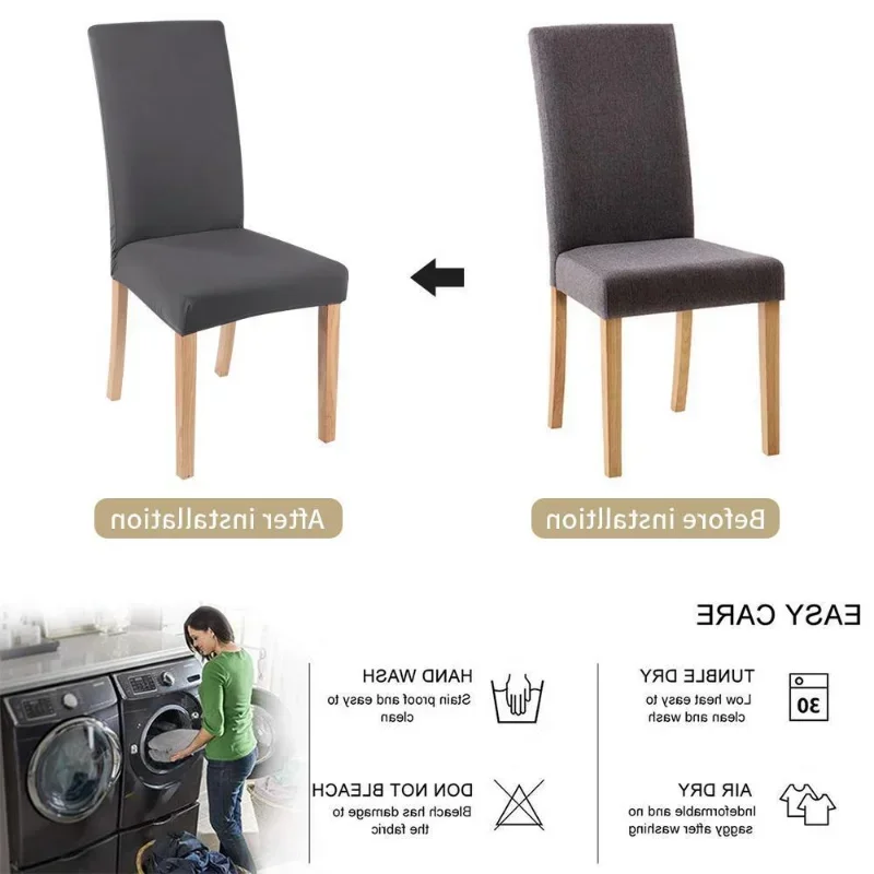 Funda elástica para silla ajustable de Color sólido, fundas elásticas de LICRA, fundas para asientos de sillas, cocina, comedor, boda, banquete, hogar