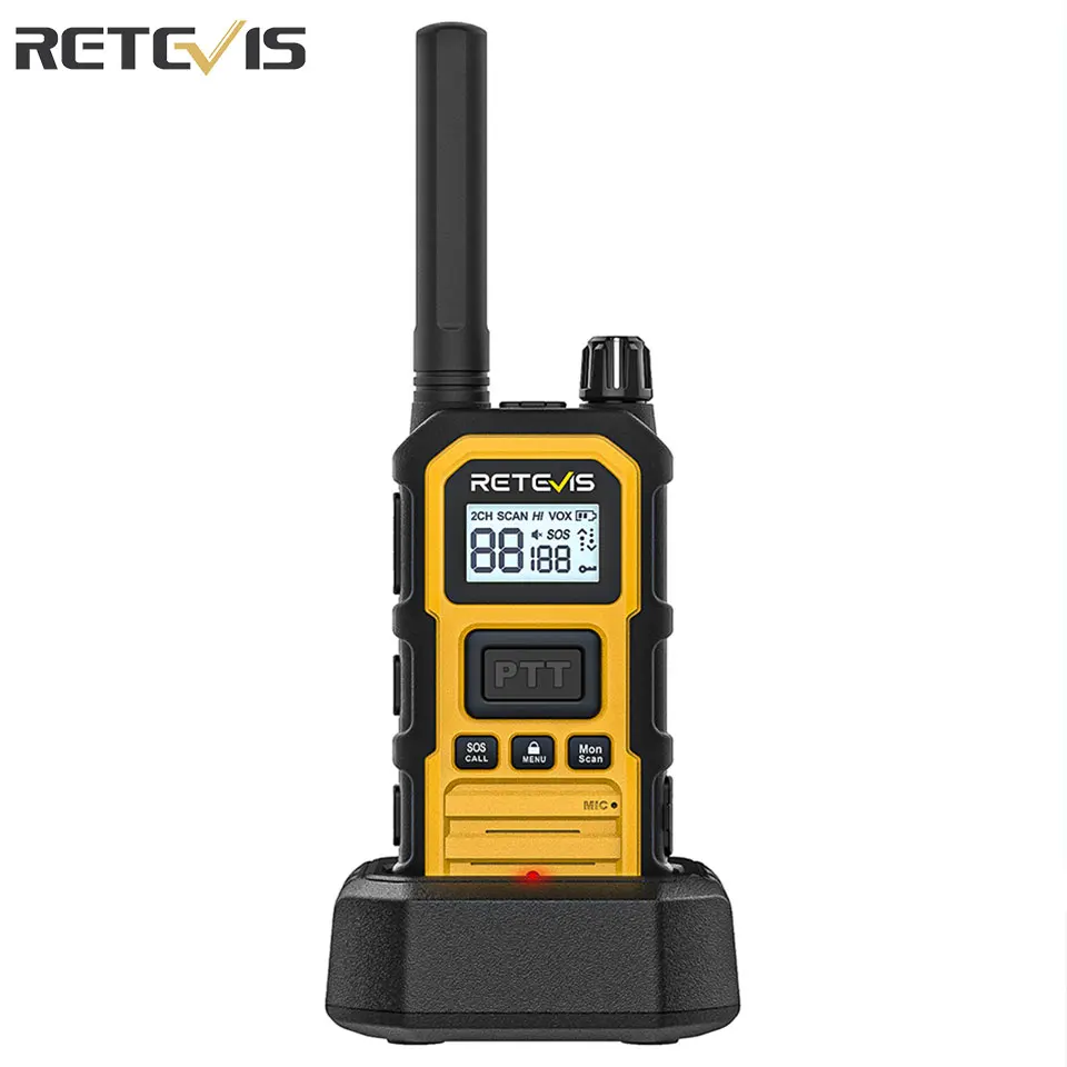 Retevis RB648Plus IP67 Wasserdichtes Walkie-Talkie, robustes Walkie-Talkie, große Reichweite, Doppel-PTT-PMR/FRS-Funkgerät für die Fabrik
