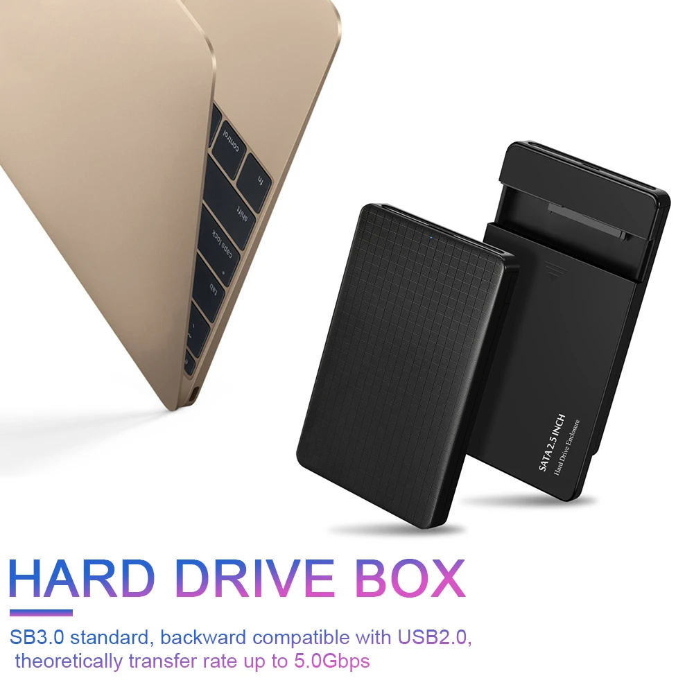 USB 3.0 HDD Enclosure 2.5" SATA External Hard Drive Case 2.5 Inch SSD High Speed Transmission 5 Gbps Support Window Mac Android