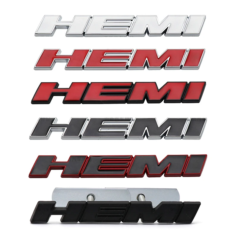 Pegatinas de Metal 3D Hemi para coche, emblema de parrilla, calcomanía para maletero trasero para cargador SRT SXT Durango calibre viaje caravana Ram Viper