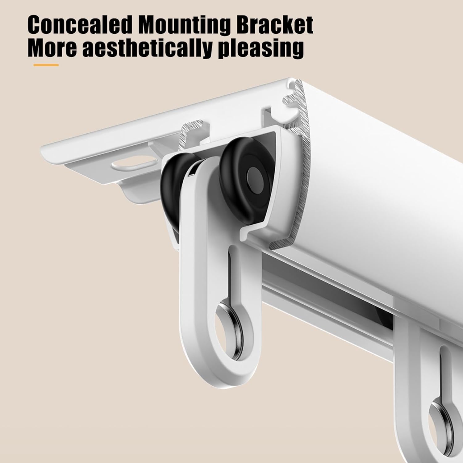 Cortina TracksSent - Barras de cortina de aleación de aluminio para divisores de sala de estar y dormitorio, 3,0 m, color negro