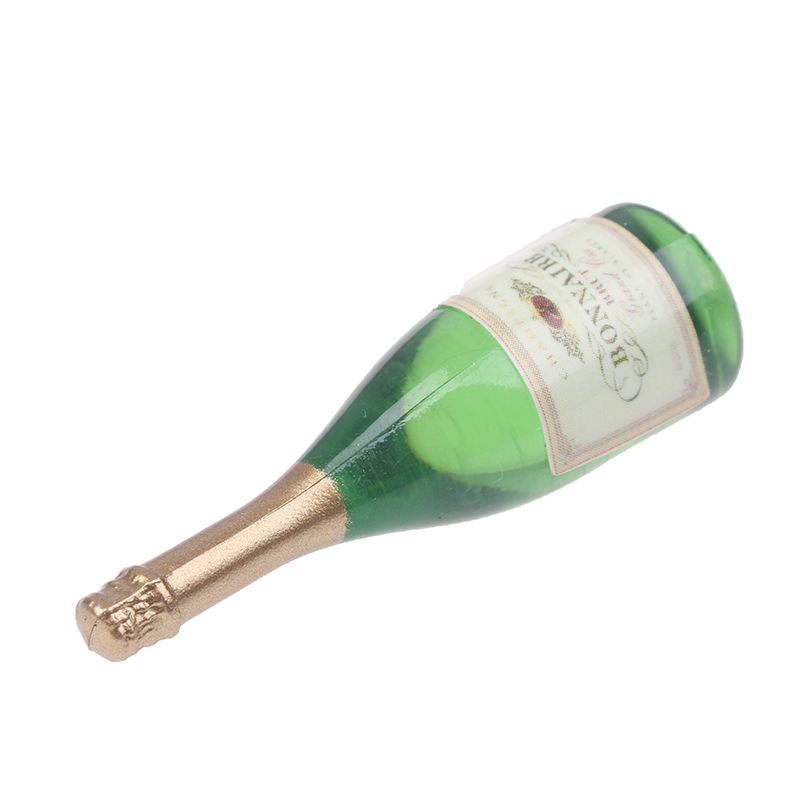Nuovo 2 pezzi casa delle bambole in miniatura bottiglie di champagne vitreo bottiglie di liquore in vetro mini bevanda di vino per Barbie bambole Blyth giocattolo da cucina