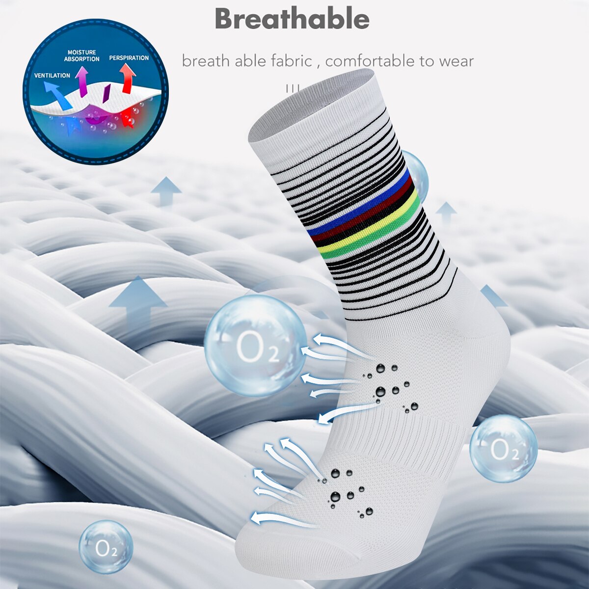 New Cycling Socks MTB Mountain Bike Socks Breathable Moisture Wicking Athletic Compression Socks For Travel Running Hiking 37-45