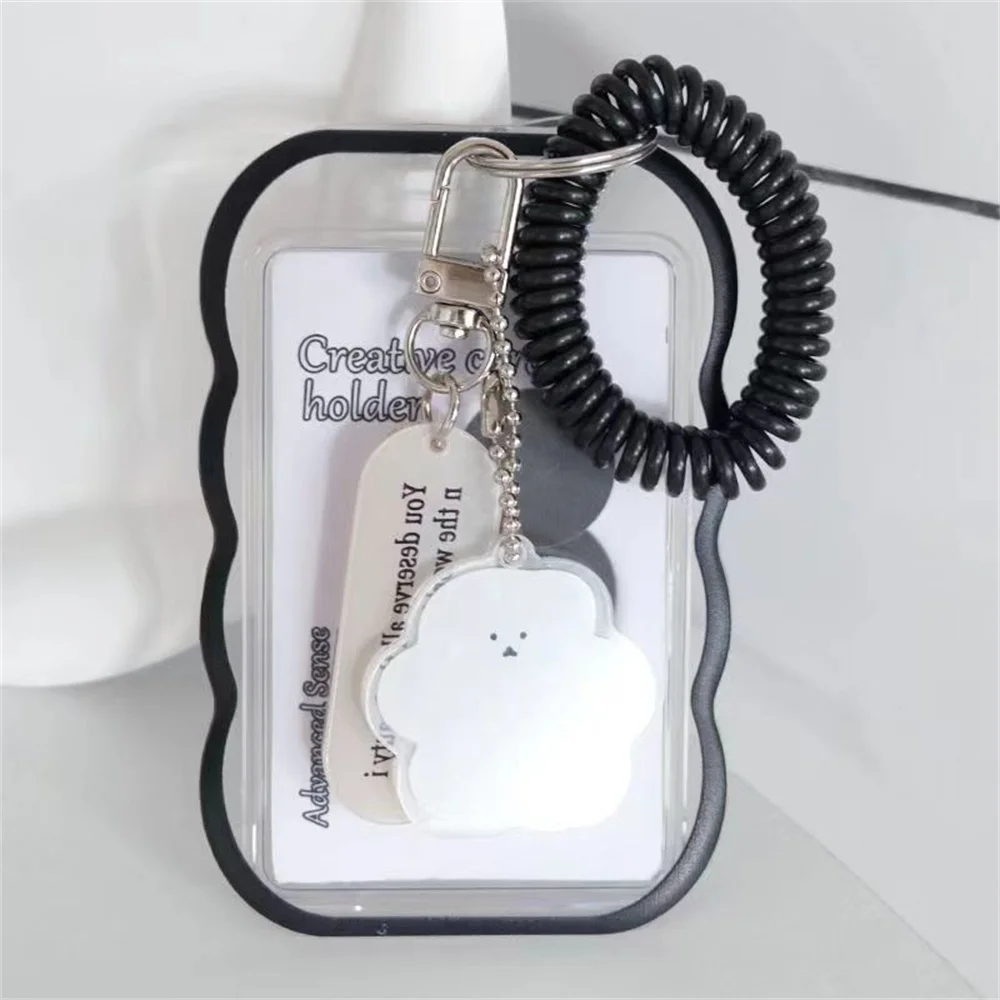 Creative Design Kpop Photocard Holder Transparent Card Holder Keychain Photo Sleeves Bus Card Student Card Case Photo Protector