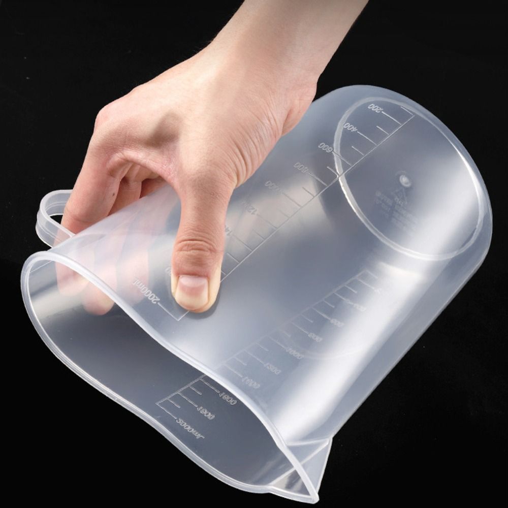 1PC Klar Graduierte Messbecher Skala Kunststoff Transparent Mischen Tasse Große Kapazität Mit Deckel Labor Becher Küche Backen