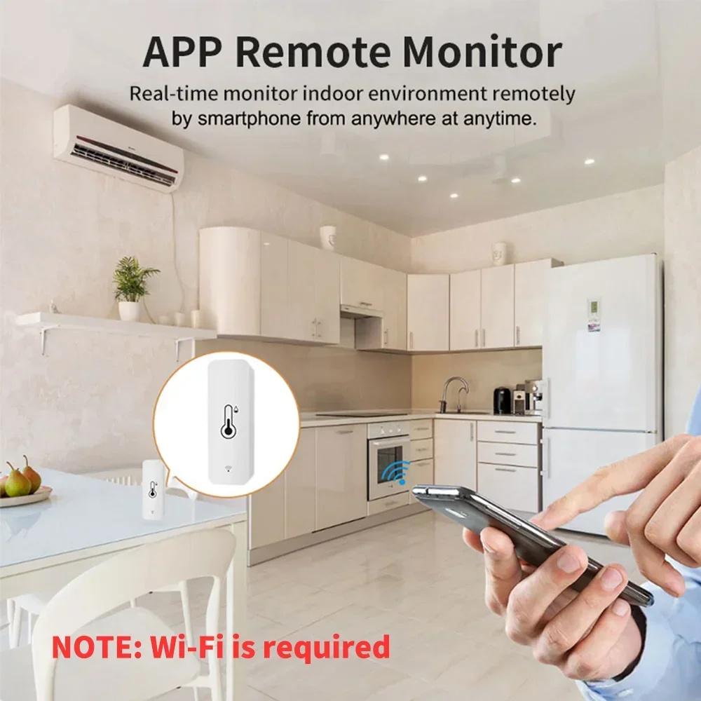 Термометр Smart Life Tuya, датчик влажности, приложение Wi-Fi, удаленный монитор для умного дома