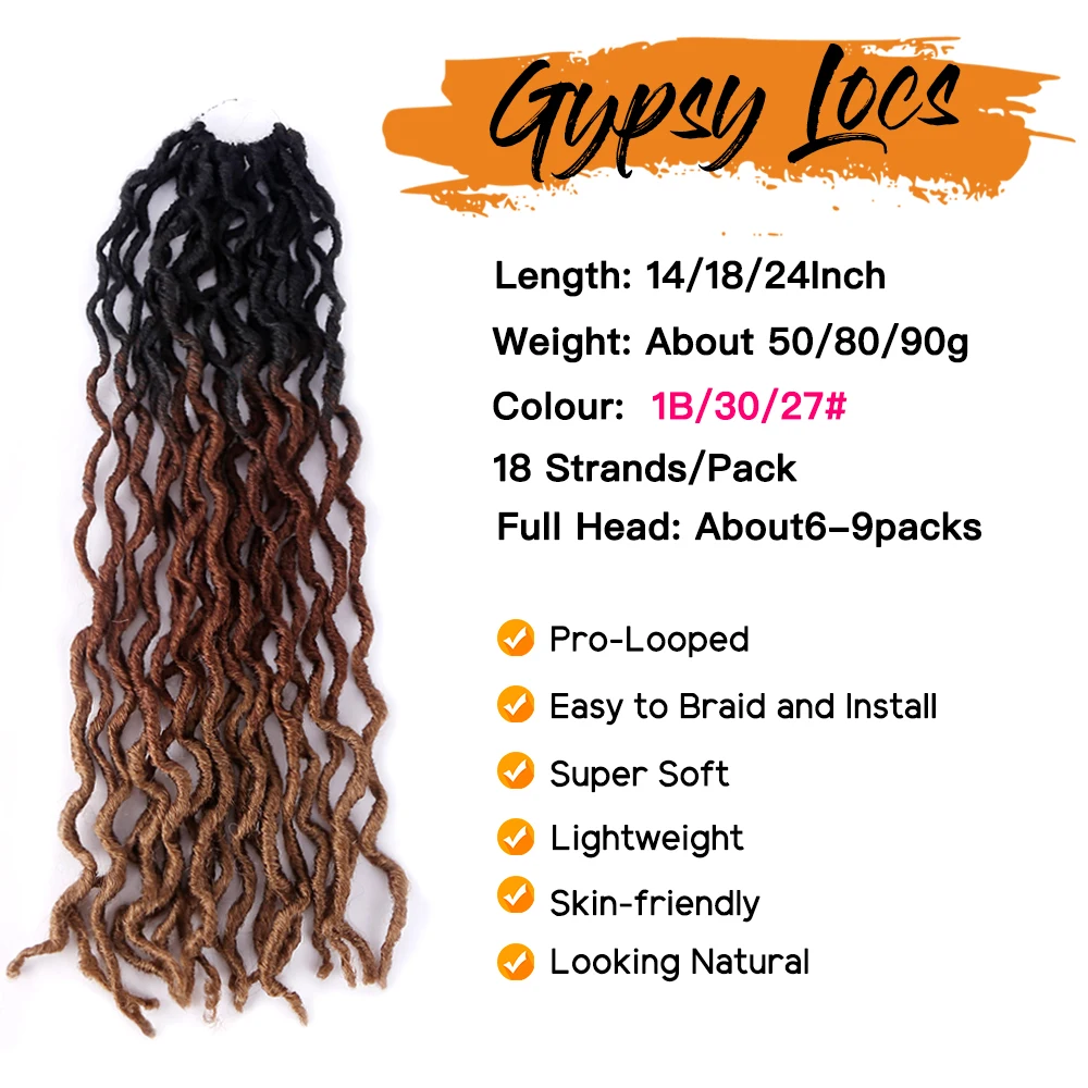 เทพธิดา Faux Locs ผมโครเชต์ Soft Curly Dreadlocks ผมสังเคราะห์ Braiding ผม Ombre โครเชต์ Locs ขายส่ง Braids