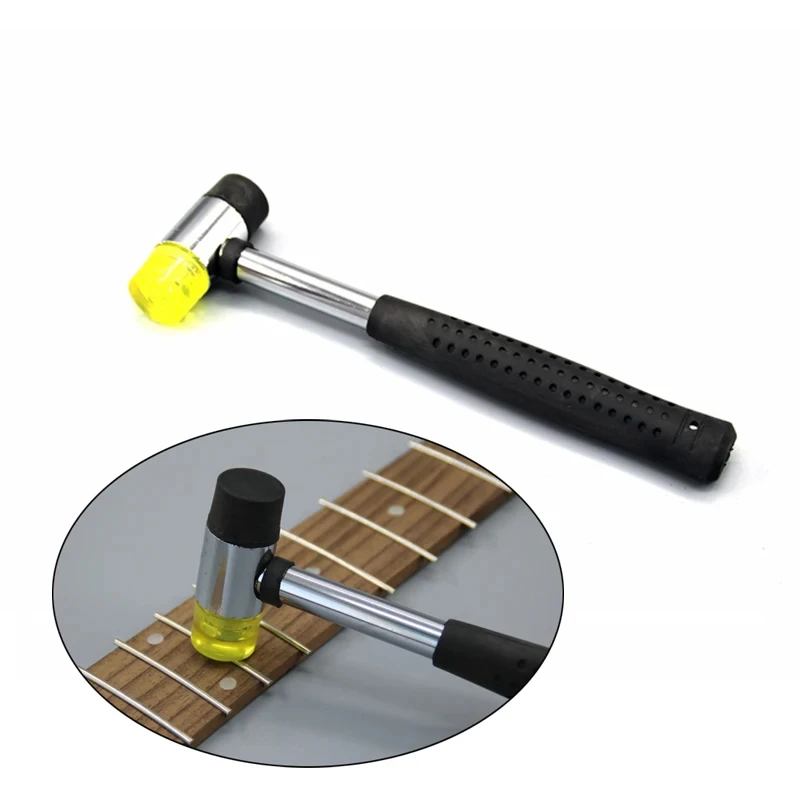 Herramienta de goma para guitarra, martillo de traste de doble cabeza, herramienta de reemplazo de cable de guitarra para accesorios de instrumentos de diapasón
