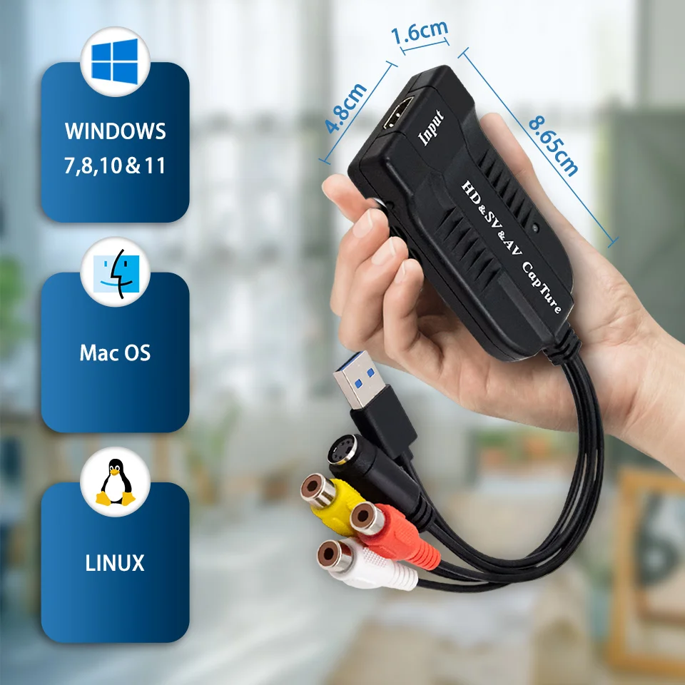 Кабель видеозахвата HDMI-совместимый AV Svideo 4K 30 Гц USB 2.0 1080P 30 кадров в секунду 60 кадров в секунду HD-рекордер захват захват игры аудио видео