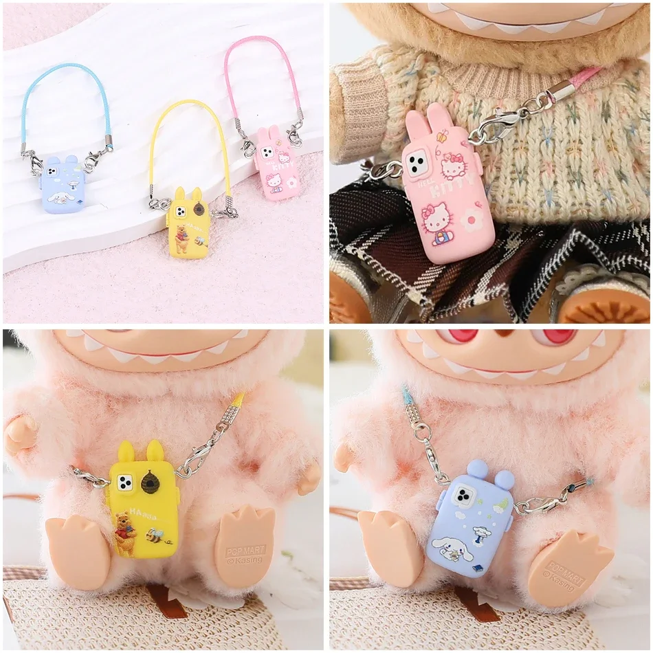 Labubu ためのアクセサリー泣き虫アクセサリー漫画スタイルカメラ電話バッグぬいぐるみアクセサリーペンダントファン誕生日ギフト