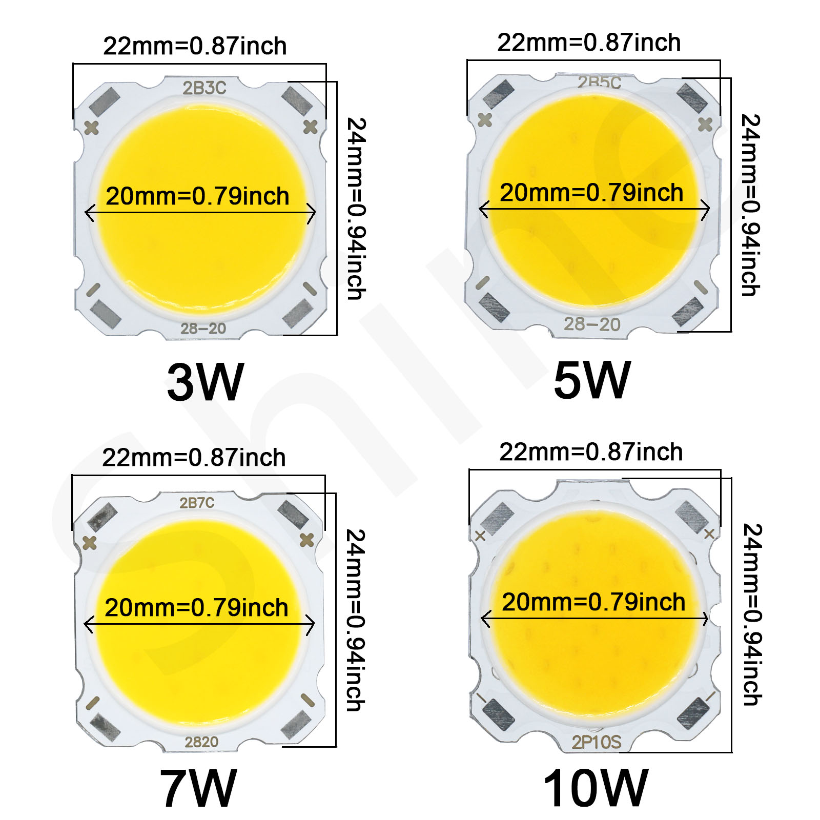 10 stücke 3 W 5 W 7 W 10 W High Power LED Quelle Chip 13mm 20mm 24mm SMD LED COB Glühbirne LED Diode Licht Lampe Scheinwerfer Downlight DIY