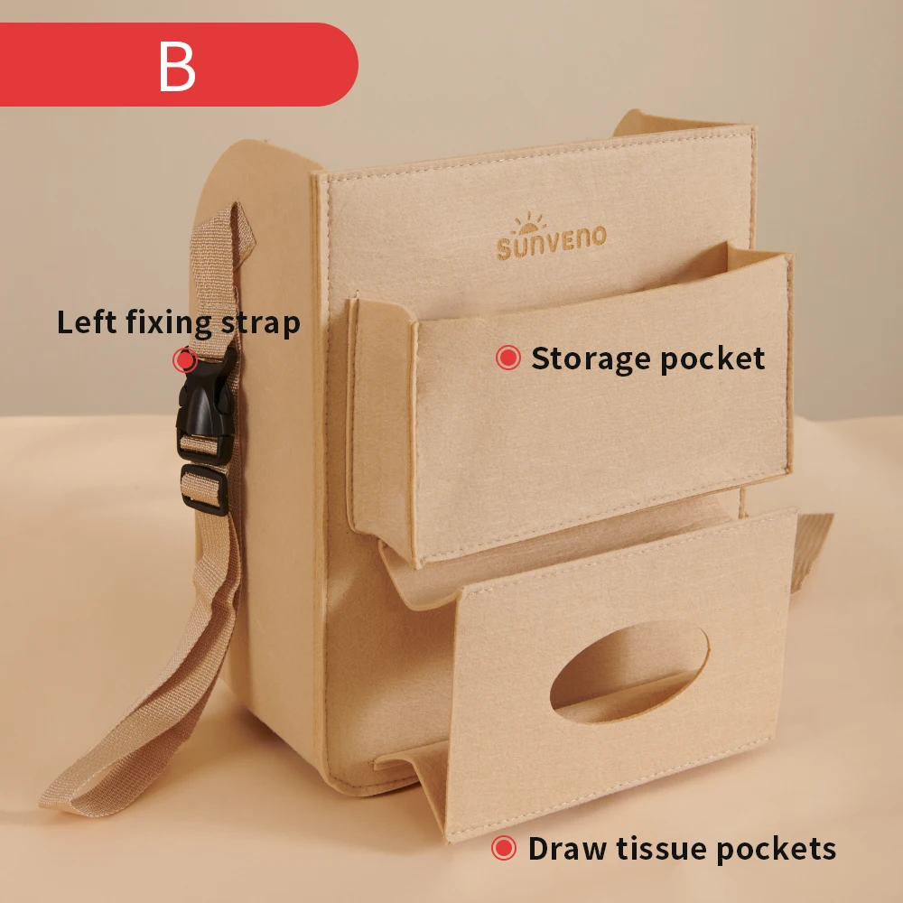 Sunveno-Car Seat Middle Storage Bag com compartimentos separados para o bebê, armazenamento de carro multifuncional
