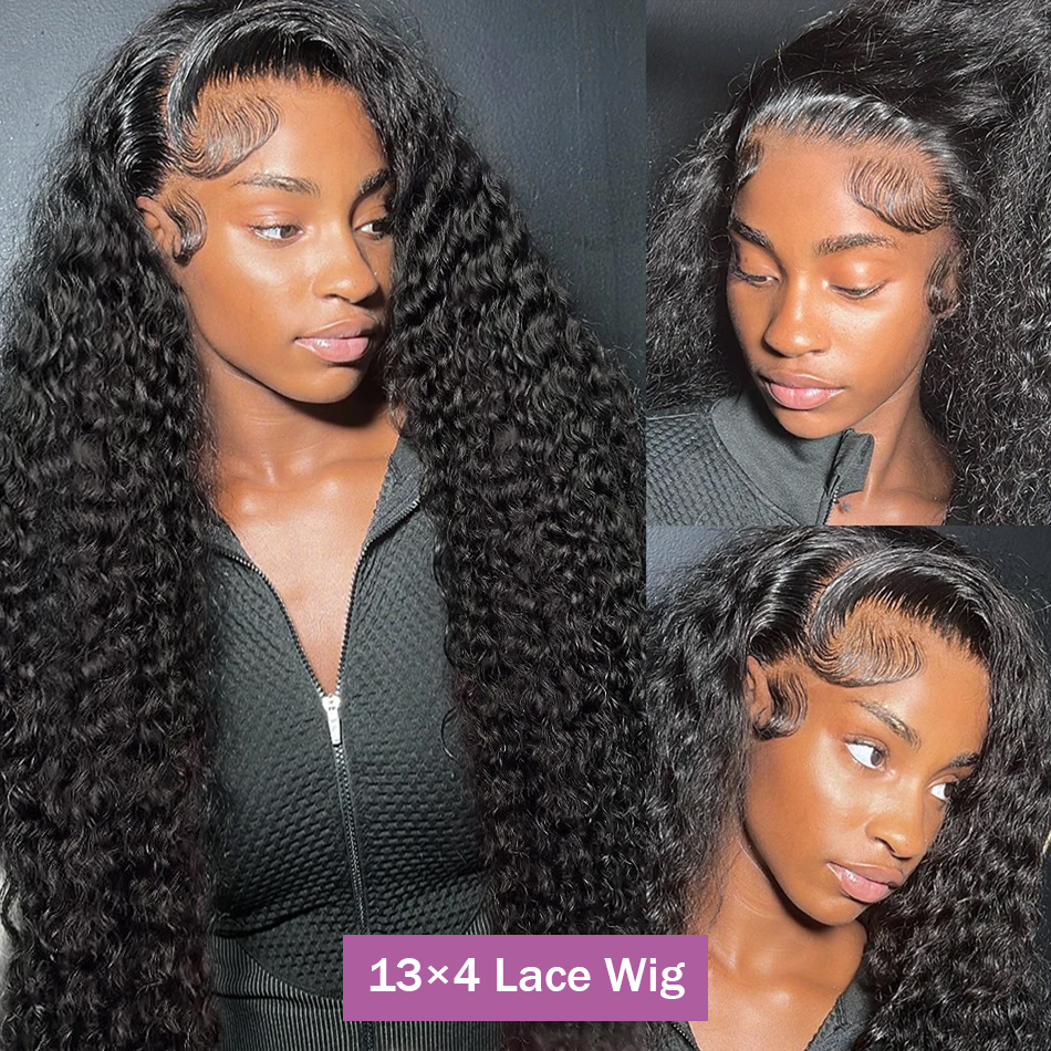 Deep Wave ลูกไม้ด้านหน้าผมมนุษย์ Wigs ความหนาแน่น 180% 13x6 ลูกไม้ด้านหน้าวิกผม 100% ผมมนุษย์ Deep Wave วิกผมลูกไม้ด้านหน้า Pre Plucked