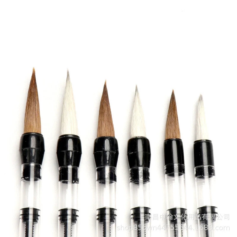 3 unids/set pinceles de caligrafía de autosucción pincel de pintura china tinta pelo de lana de comadreja Xiaokai pluma de escritura de escritura Regular