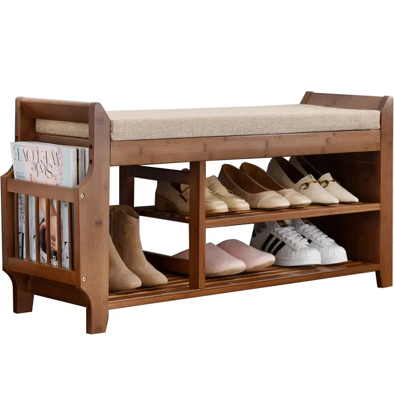 Sapato Armazenamento Rack Banco com Dupla Camada Almofada, Shoe Organizer, Corredor Móveis, Fezes, Assento, Sala de estar, Entrada