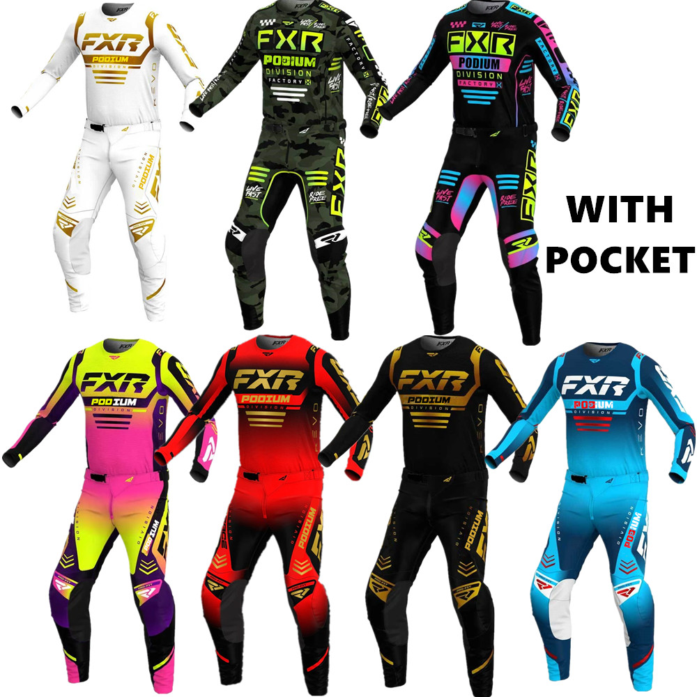 2024 Podio FXR MX Gear Set Top Motocross Dirt Bike Jersey Set Off Road Combos de motocicleta
