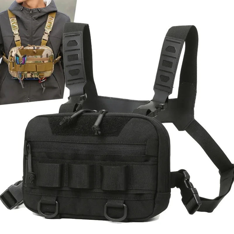 Borsa tattica Borsa pettorale Custodia frontale impermeabile Molle Nylon Arrampicata Zaino da campeggio Zaino da viaggio per caccia all'aperto