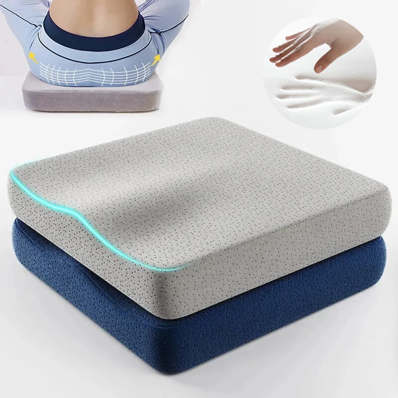 Cojín ergonómico de espuma viscoelástica para oficina, cojín antihemorroides para silla, almohada para coxis, cojín para asiento de oficina y coche, 1 ud.