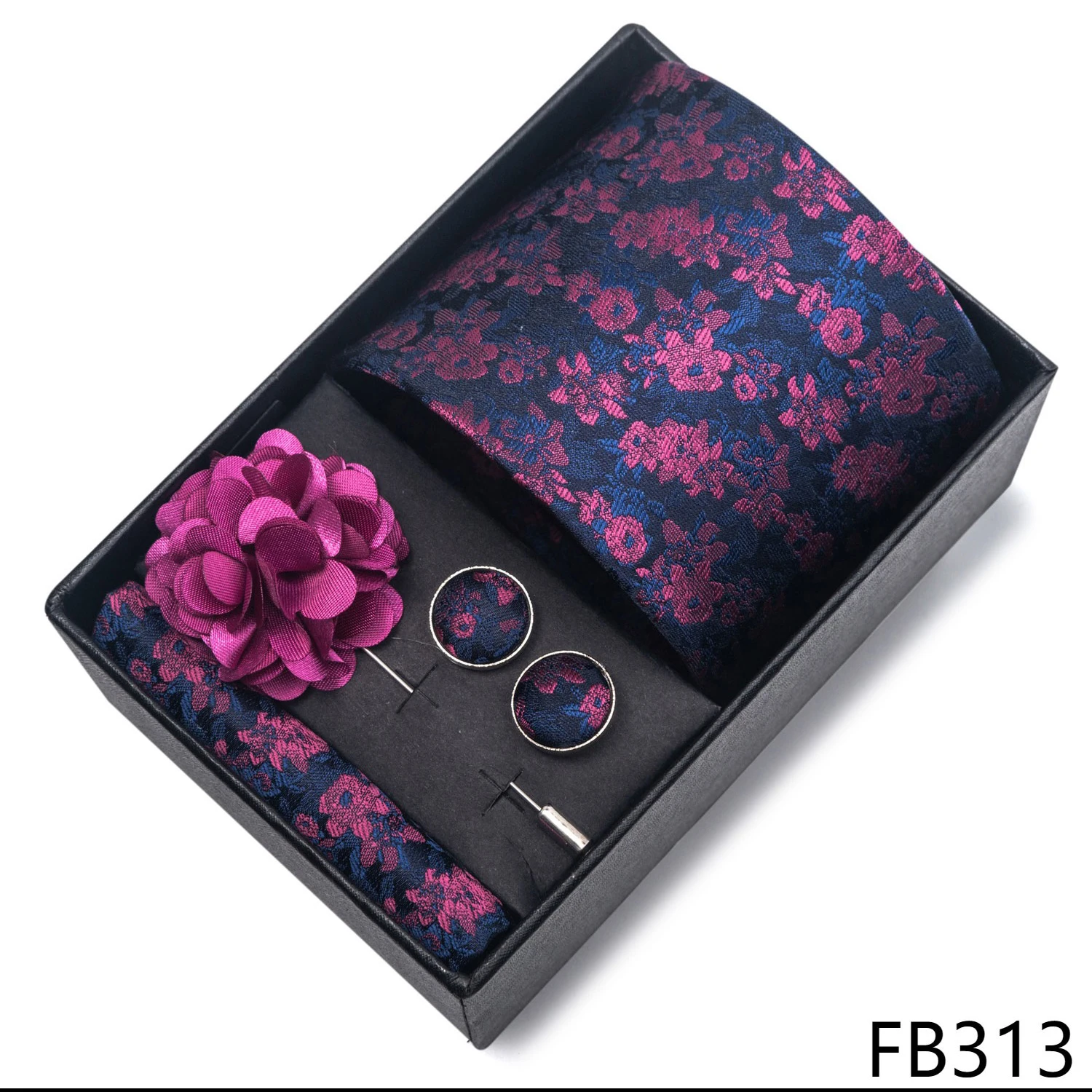 New Designer Blue Red Green Paisley Ties For Men Wedding Party Neck Tie Luxury Tie Pocket Square Cufllink Brooch Set