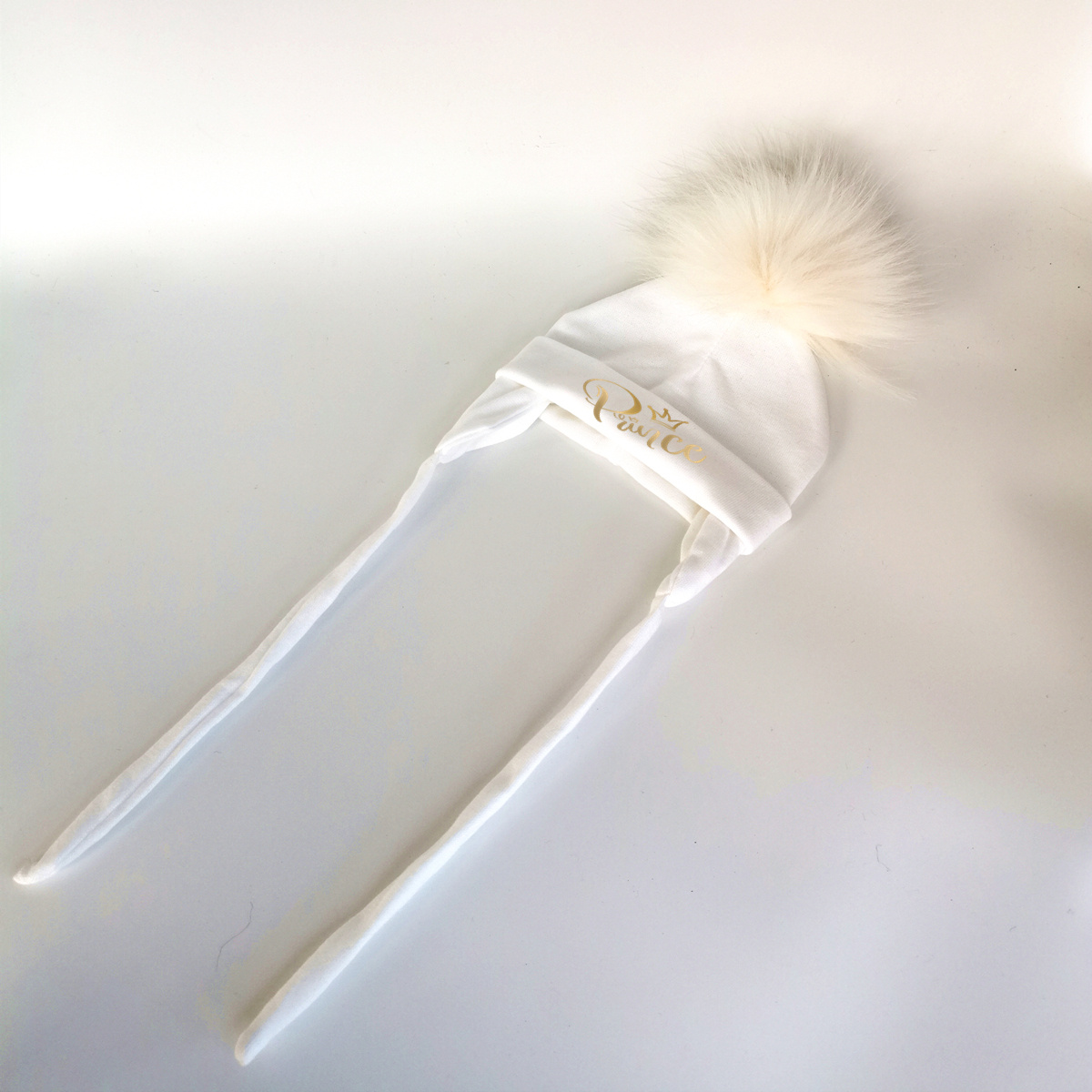 Gorro de algodón para bebé recién nacido, gorro con letras de princesa, príncipe, orejera, orejera, cuerda, Invierno