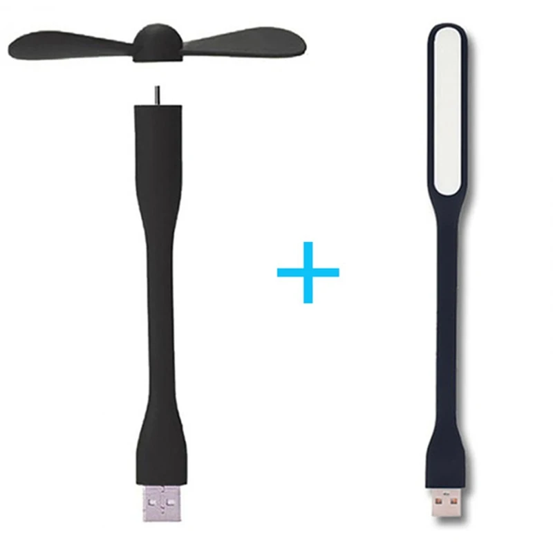 Портативный креативный мини-вентилятор USB, гибкий вентилятор охлаждения и светодиодсветильник ка USB для портативного зарядного устройства, ноутбука и компьютера, летний гаджет