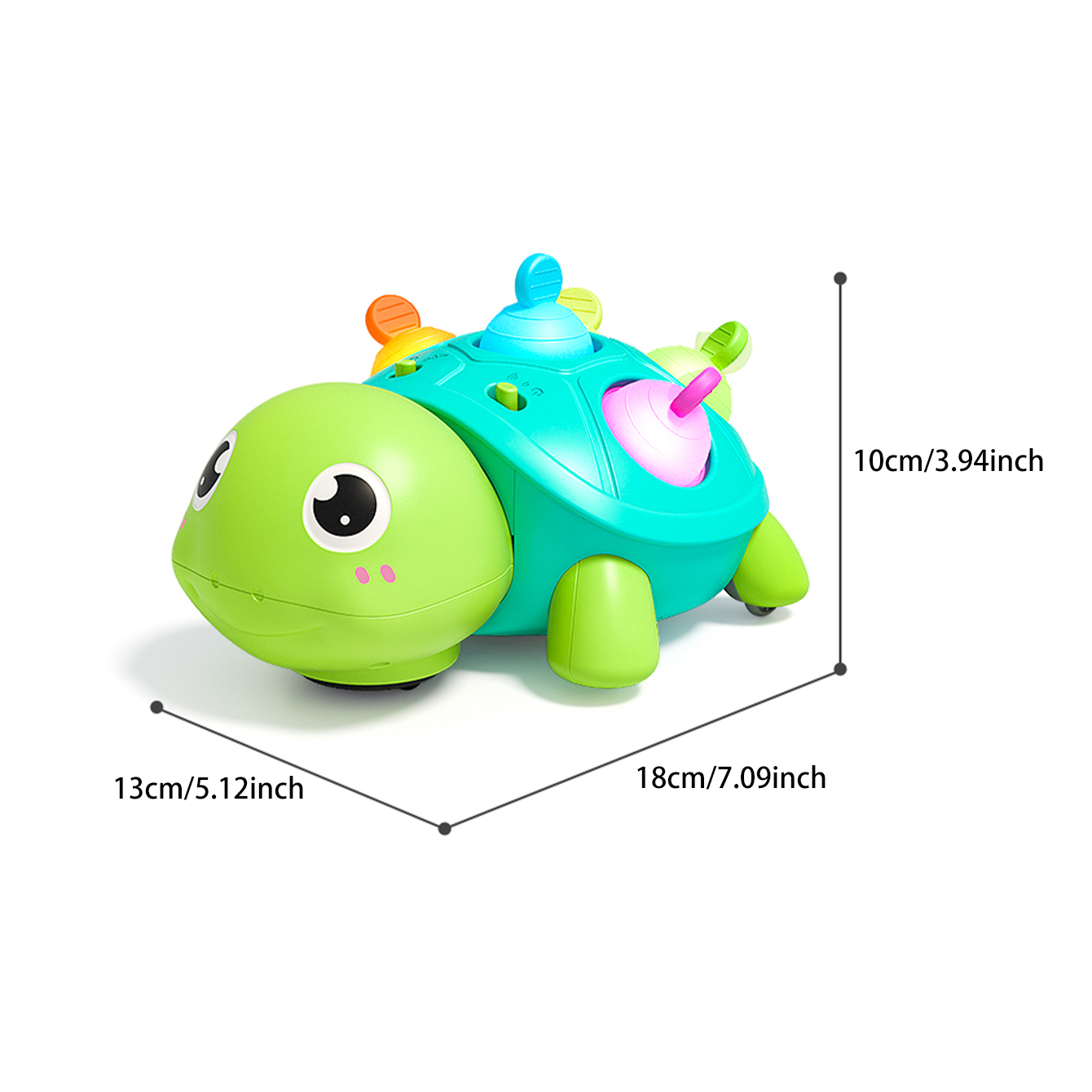 Baby turtle crawling sound and light toy - Can be chewed and has bubble bath soothing effect for babies