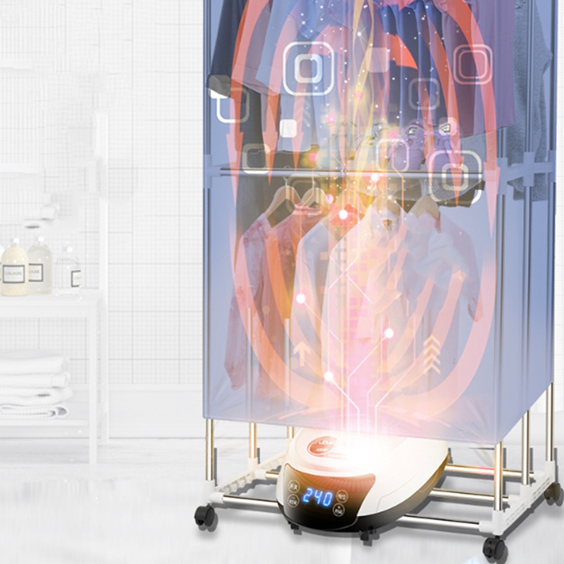 US Plug Portable Electric Clothes Dryers Smart Press Household Baby Clothes Drying Warm Wind Laundry Garment Tumble Cloth