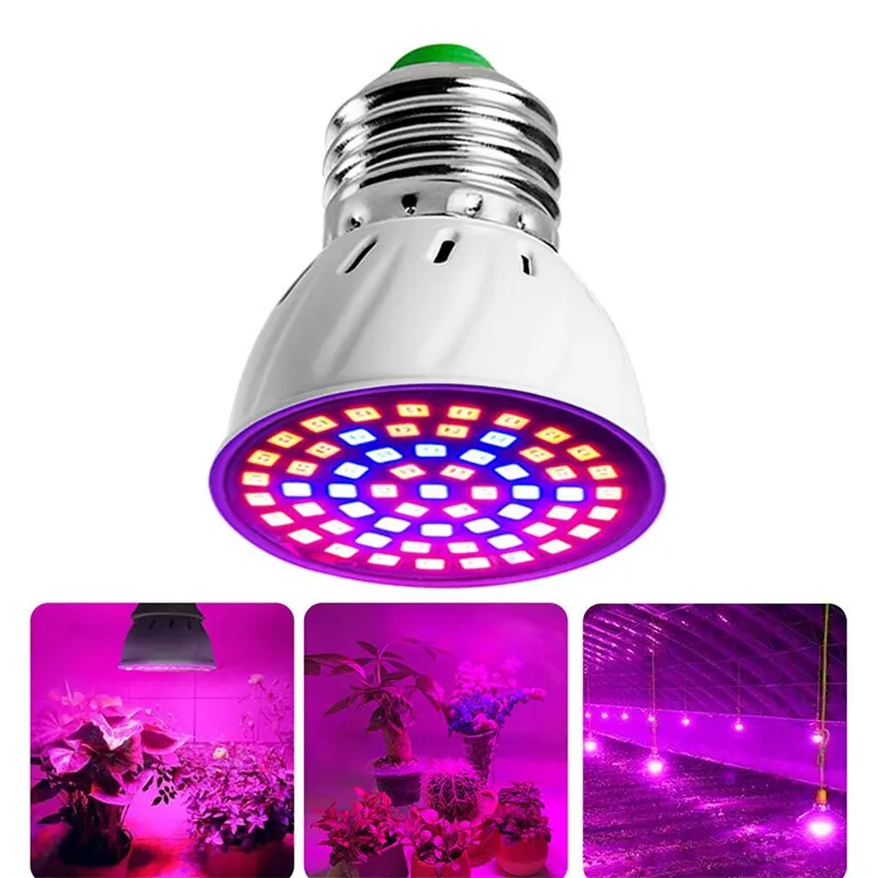 220V E27 60LEDs Plant Licht Groeien Phyto Lampen Led Volledige Spectrum Groeiende Lamp voor Kas Hydrocultuur Groei fitolampy