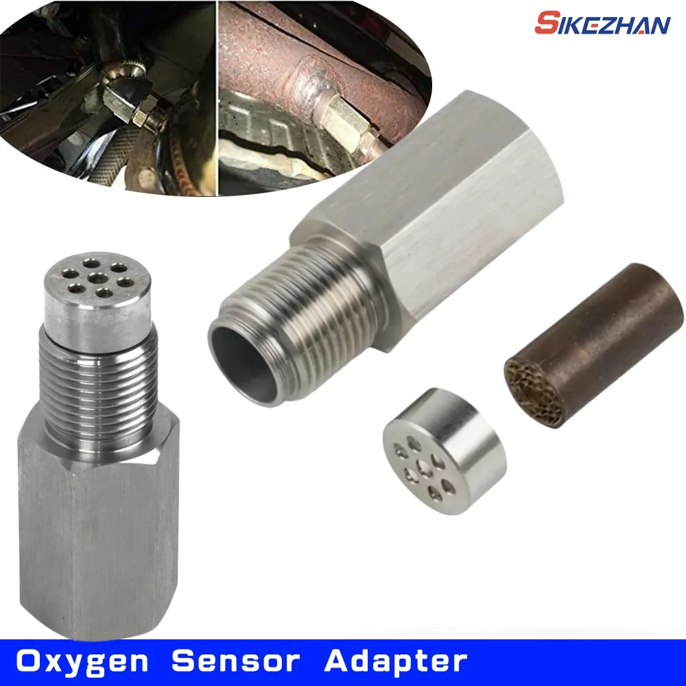 2Pcs Sauerstoff Sensor Adapter Auto Überprüfen Motor Licht Fix Katalytische Mesh Sauerstoff O2 Sensor Spacer Adapter Mini Katalysator
