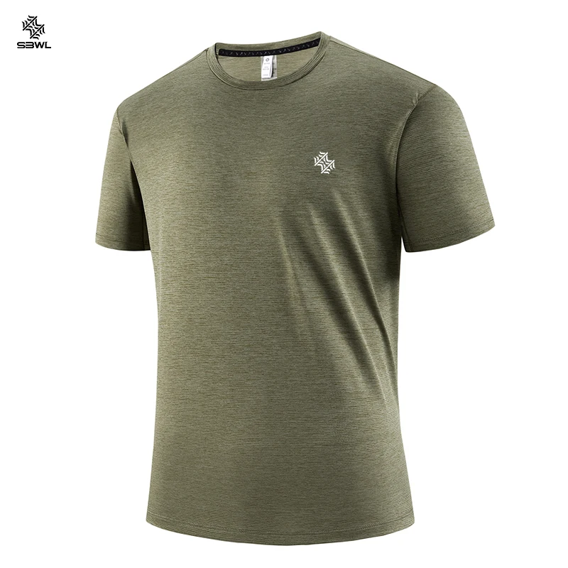 SBWL Fashion football style men's outdoor running fitness loose short sleeve T-shirt Breathable quick drying casual Gym Tops