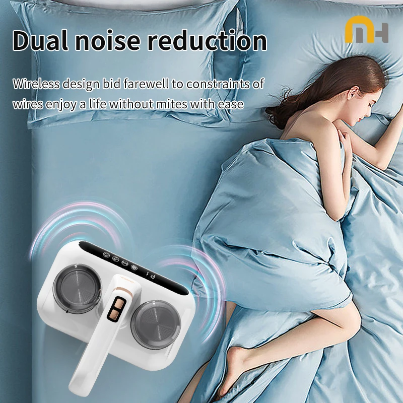 Aspiradora de cama ácaros inalámbrica, limpiador de colchón de mano, eliminador de ácaros UV, máquina de limpieza para almohadas, sábanas, sofás, juguetes de peluche