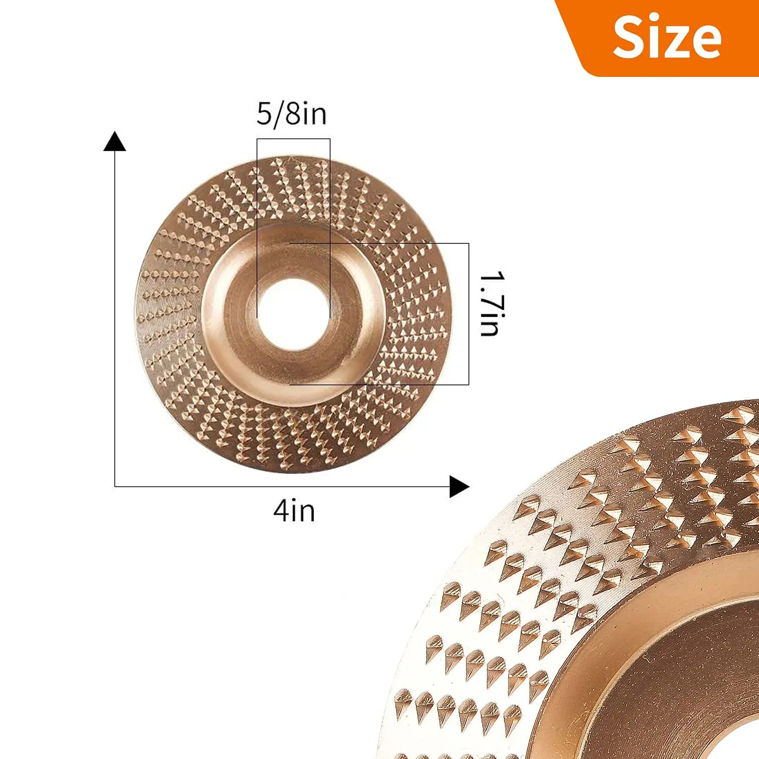 Rueda de tallado de carpintería, rueda de pulido, disco de lijado versátil, herramienta de modelado de madera, disco abrasivo de 16mm de diámetro interior, 1/3 Uds.