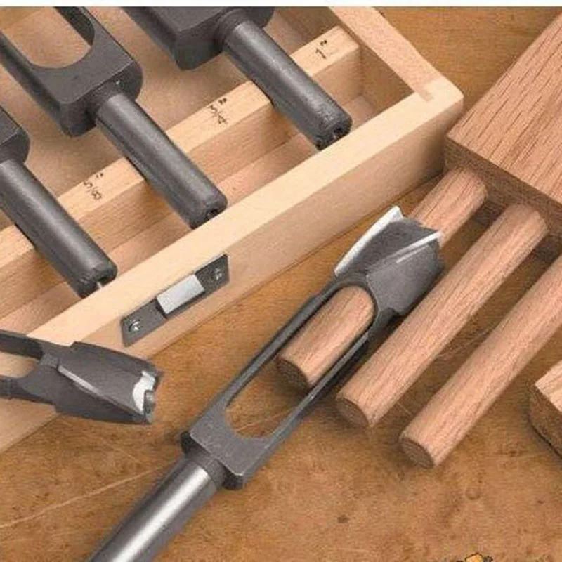 JUSTINLAU Thẳng Và Vòng Gỗ Cắm Lỗ Cắt Cắm Cắt Mũi Khoan Lấy Dao Thép Đăng Nhập Tenon Nút Chai Gỗ Dụng Cụ Khoan