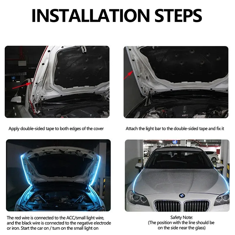 LED ไฟวิ่งกลางวัน Scan ราคาเริ่มต้นที่รถ Hood ไฟตกแต่ง DRL Auto เครื่องยนต์ Hood ท่องเที่ยวตกแต่ง Ambient โคมไฟ 12V