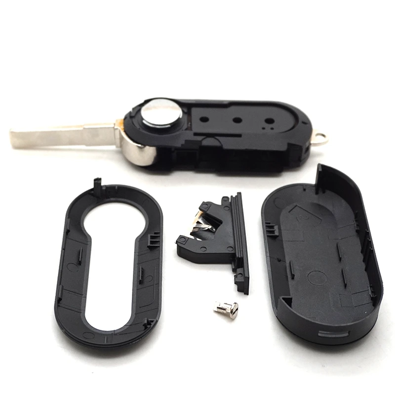 Cocolockey Chìa Khóa Thông Minh Dành Cho Chìa Khóa Xe Ô Tô Vỏ Ốp Lưng Khóa Dành Cho FIAT 500 Gấu Trúc Punto Bravo Ducato Stilo Từ Xa Tự Động Khóa 3 Nút SIP22 Lưỡi Dao