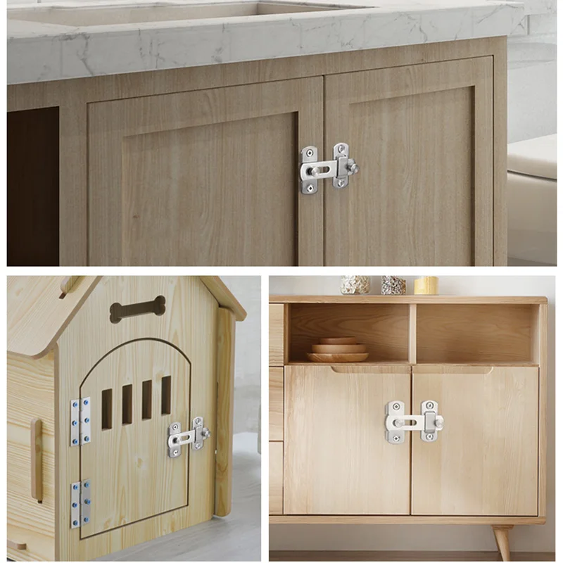 Türschlossschutz-Verriegelungsriegel 90 180 Grad Edelstahl-Kippriegel Schiebetürschloss für Scheune, schwarzes Eisen, rechtwinkliges Scheunenschloss