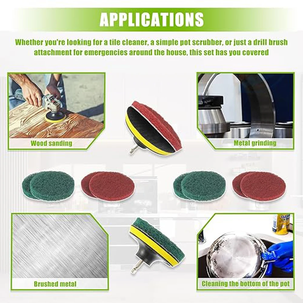 Kit spazzole per trapano elettrico per auto Strumento per spazzole per pulizia elettrica Tampone per lucidatura Strumento per la pulizia della casa per vasca da bagno