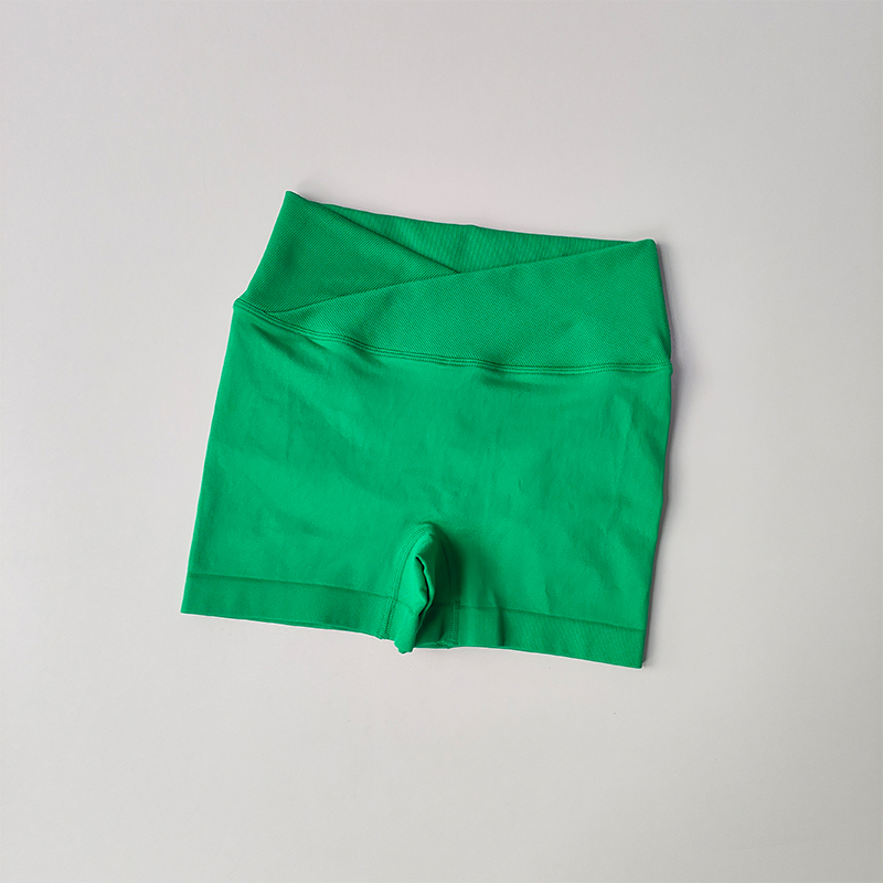 Pantalones cortos deportivos de cintura alta para levantamiento de cadera cruzada, ajustados, deportivos, para correr, glúteos de melocotón, pantalones de Yoga de secado rápido de tres piezas