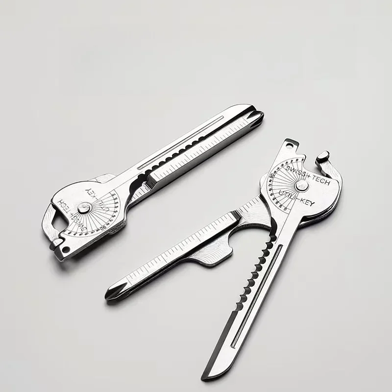 Multi Function Folding Tool Keychain Opener Screwdriver EDC 6 In 1 Utility Outdoor Survival Rescue Pocket Plier KeyRing