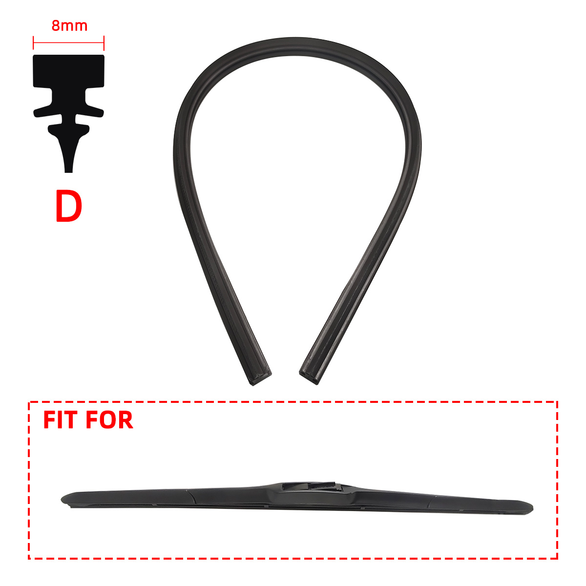 Car Wiper Blades Refills Natural Rubber Strips Wiper Blade Replacement Parts All Types for Auto Windshield All Seasons 32" 26"