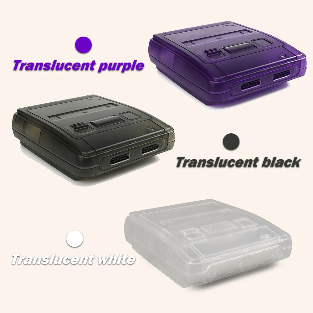 Bitfunx SFC Replacement Case Transparent Shell For Super Famicom Console Super NES Game Console