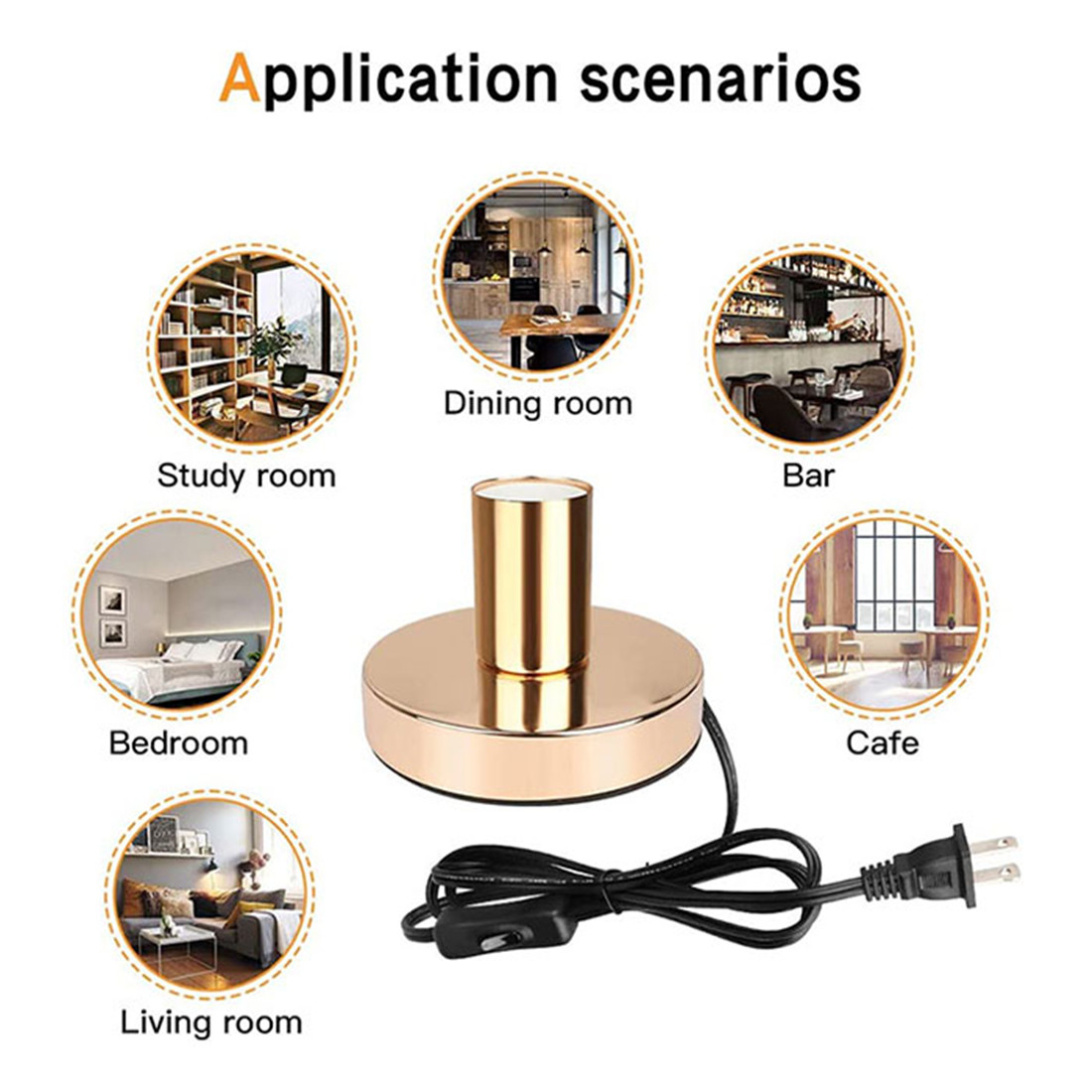 Rutschfester Metall-Desktop-Lampensockel, 180 cm Kabel, E27, E26, Basishalter mit Ein-/Aus-Schalter, EU, AU, BS, US-Stecker, Schraubsockel für Tischlampe